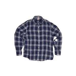 FAHERTY Button Up Shirt Mens L Blue Plaid Linen MWS2343 Long Sleeve Casual